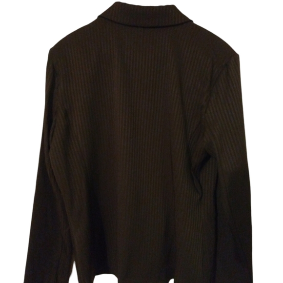 K.C. Spencer New York Blazer Deep Brown Pinstripe Office Casual Girl Boss 10 - Picture 2 of 10